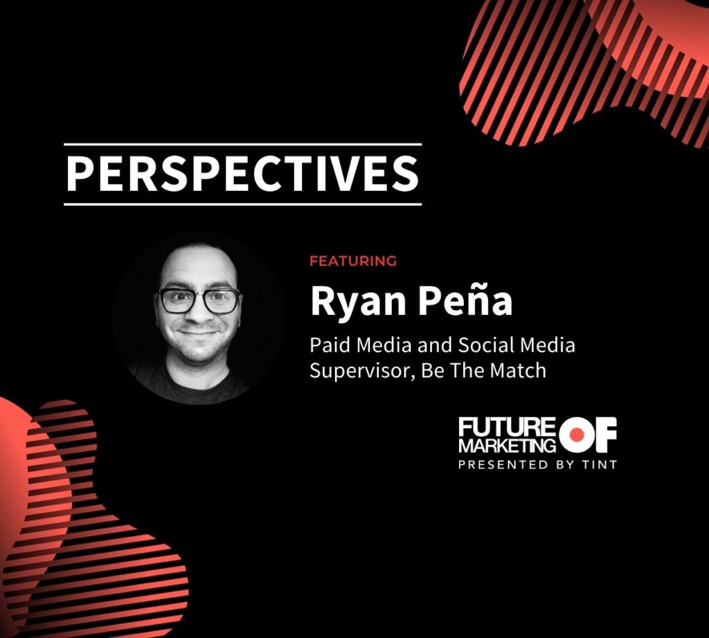 An image/headshot featuring Ryan Peña, Paid Media and Social Media Supervisor, Be The Match