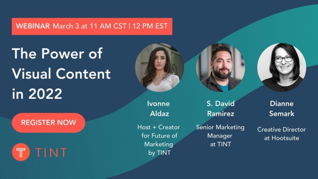 An image promoting "The Power of Visual Content" event with TrueLoyal and Hootsuite 