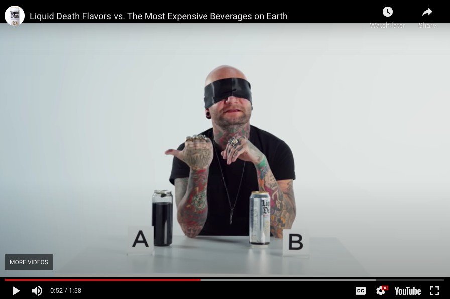A video of a focus group trying Liquid Water vs most expensive beverages on earth